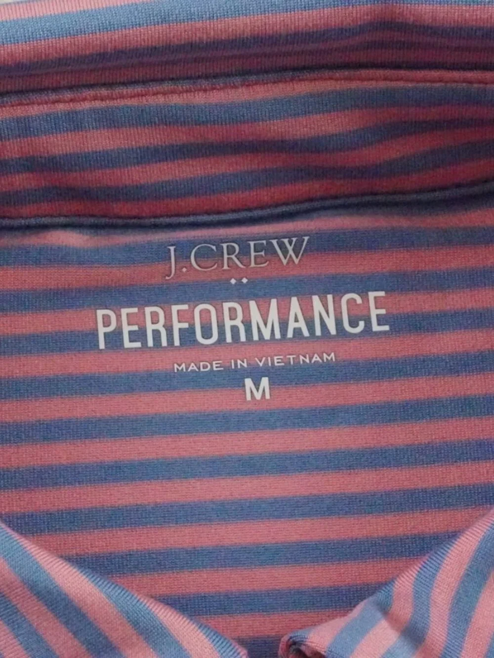 J.Crew Performance Polo Shirt Mens Medium Striped Multi Color Golf preppy